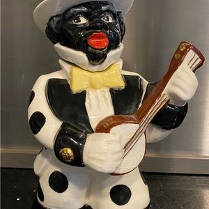 Ceramic Banjo player Liquor decanter